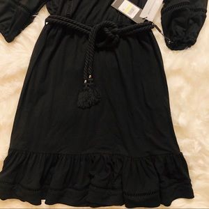 Karl Lagerfeld Black Ruffle Hem Dress